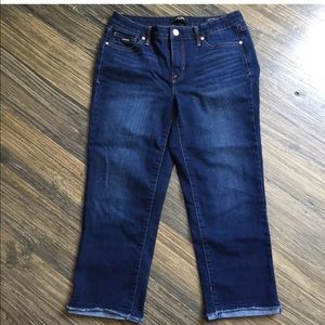 Nine West Dark Wash Cuffed Chrystie Capri